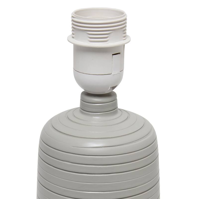 Simple Designs Textured Linear Ceramic Table Lamp, Off White - N/A