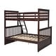 preview thumbnail 10 of 23, Twin over Full Solid Wood Stairway Bunk Bed with Ladder and Fence