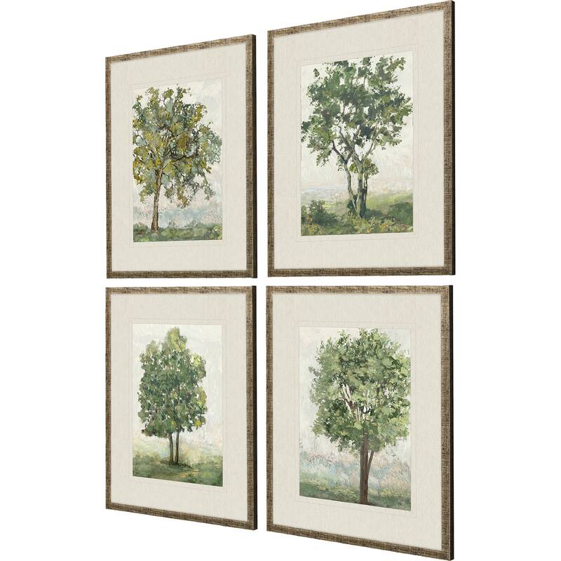 Countryside Growth S/4 Framed Art Giclee Under Glass - Green