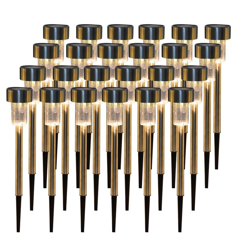 24-Piece 5W High Brightness Solar Power LED Lawn Lamps (Cold White/Warm White/Colorful) - Warm White