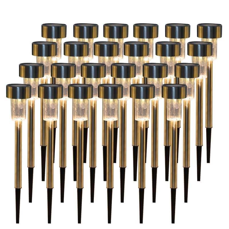 24-Piece 5W High Brightness Solar Power LED Lawn Lamps (Cold White/Warm White/Colorful) - Warm White