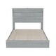 preview thumbnail 3 of 17, Vintage Queen Platform Bed with USB Ports and Storage Headboard