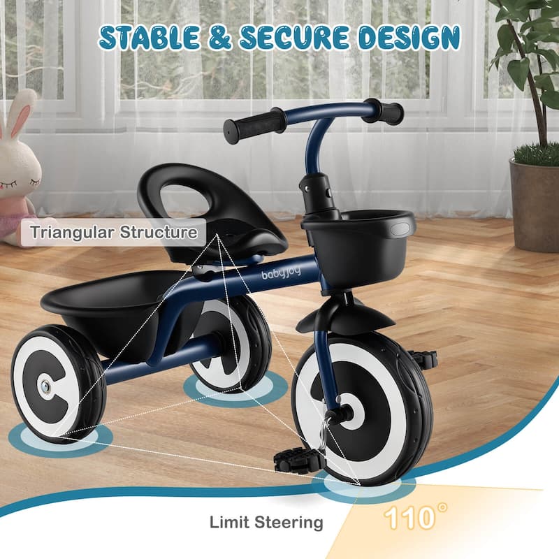 Babyjoy Toddler Tricycle Kids Trike with Adjustable Seat Front & Rear - See Details