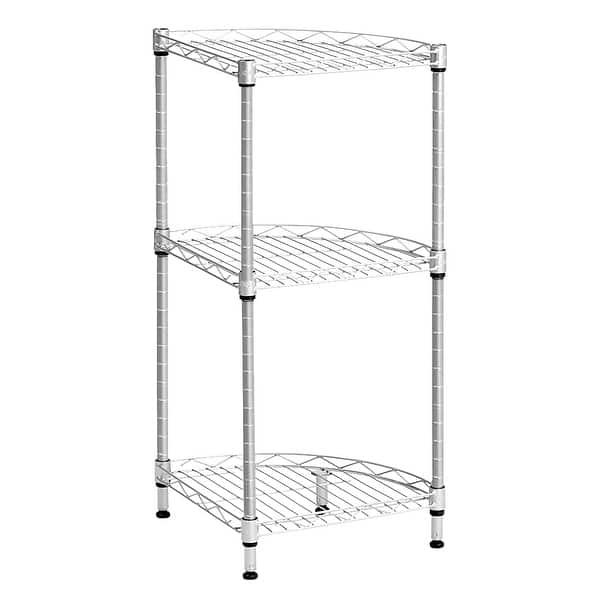 Smart Design 3-Tier Kitchen Corner Shelf Rack - 9 x 8 Inch - Charcoal Gray  