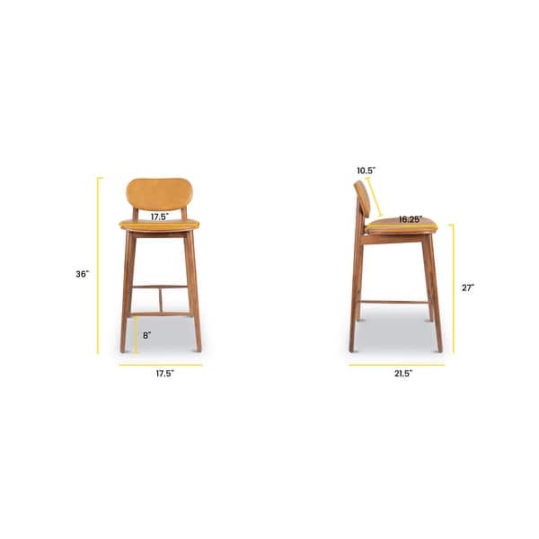 Poly and Bark Bonato Leather Counter Stool Solid Wood Frame Bed Bath & Beyond 31992836