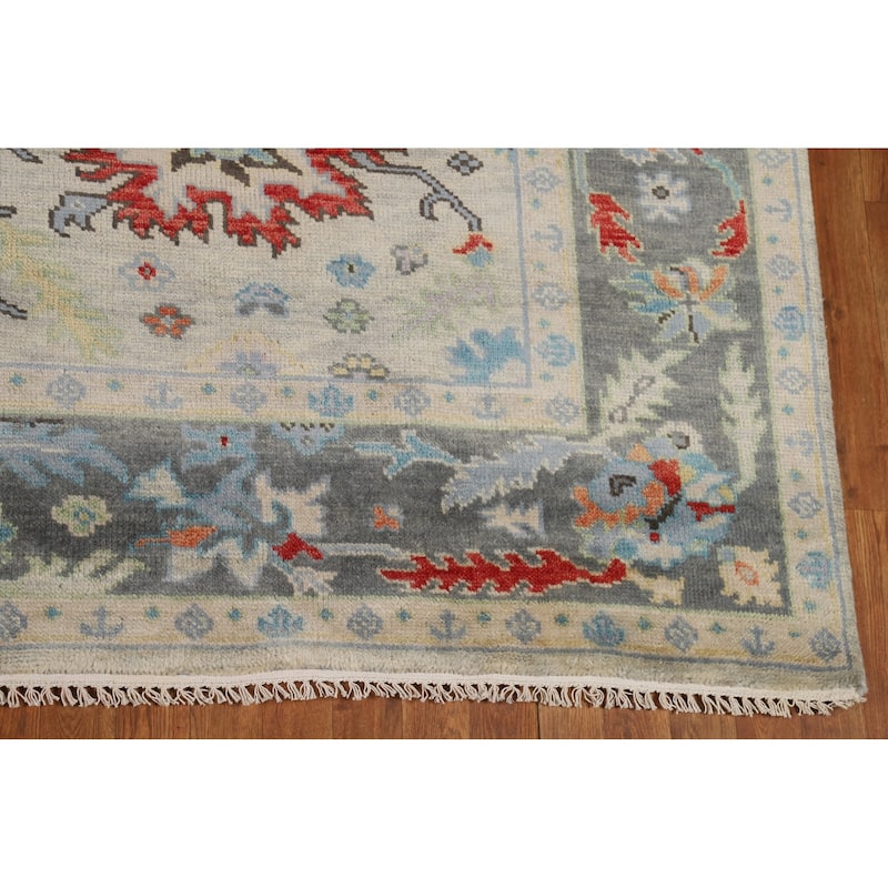 Oushak Indian Area Rug Handmade Transitional Wool Carpet - 8'0"x 9'10"