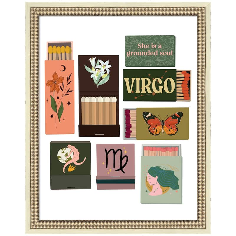 Kate and Laurel Virgo Matchbooks 14x18 FC by Megan Ryan Framed Wall Art Print - 16x20