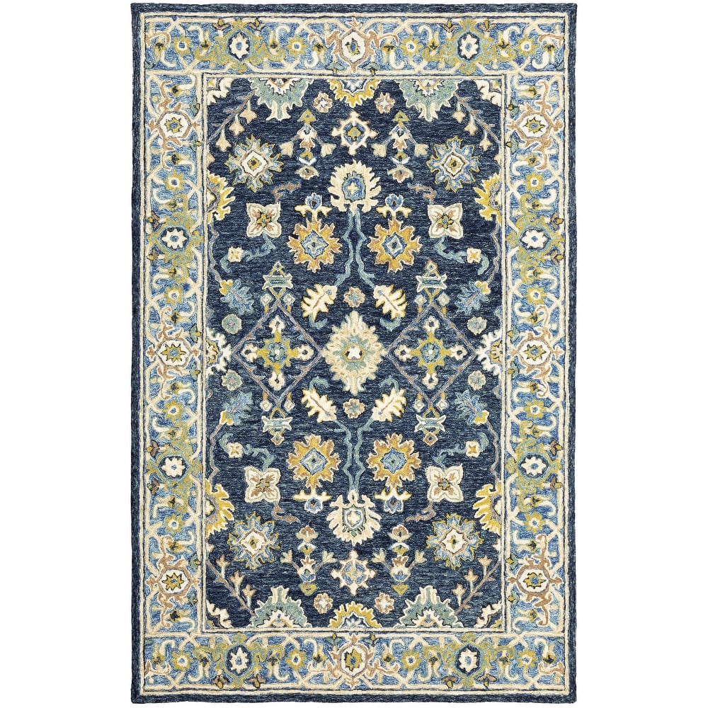 Style Haven Ava Hand-tufted Wool Loop-pile Traditional Bordered Area Rug