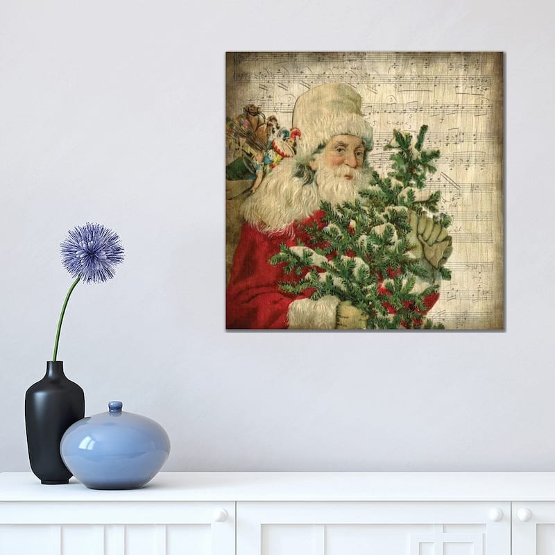 iCanvas "Vintage Santa II" by Kimberly Allen Canvas Print - 18x18x1.5