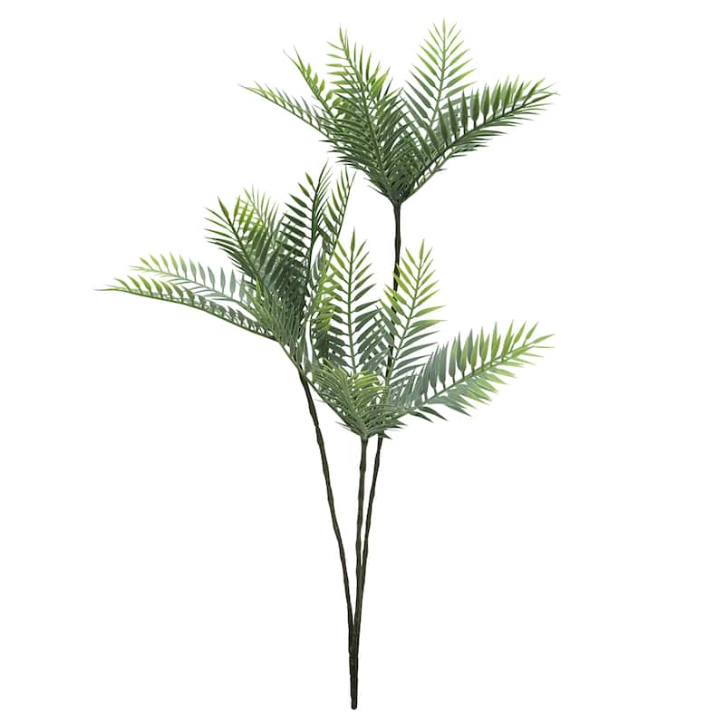 Frosted Green Artificial Coconut Palm Leaf Stem Tropical Plant Greenery Foliage Spray 23in - 23" L x 14" W x 10" DP