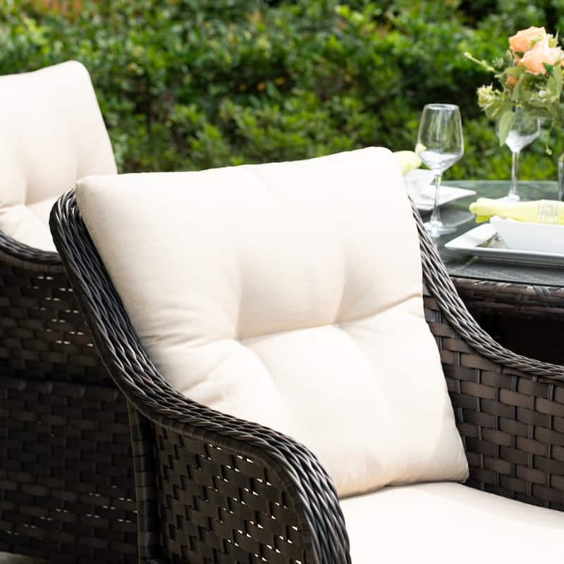 Modern 5-piece Outdoor Dining Set with Round Table and 4 Chairs