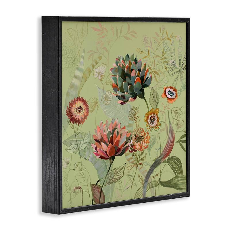 Stupell Traditional Vintage Foliage Framed Giclee Art Design By Dusza
