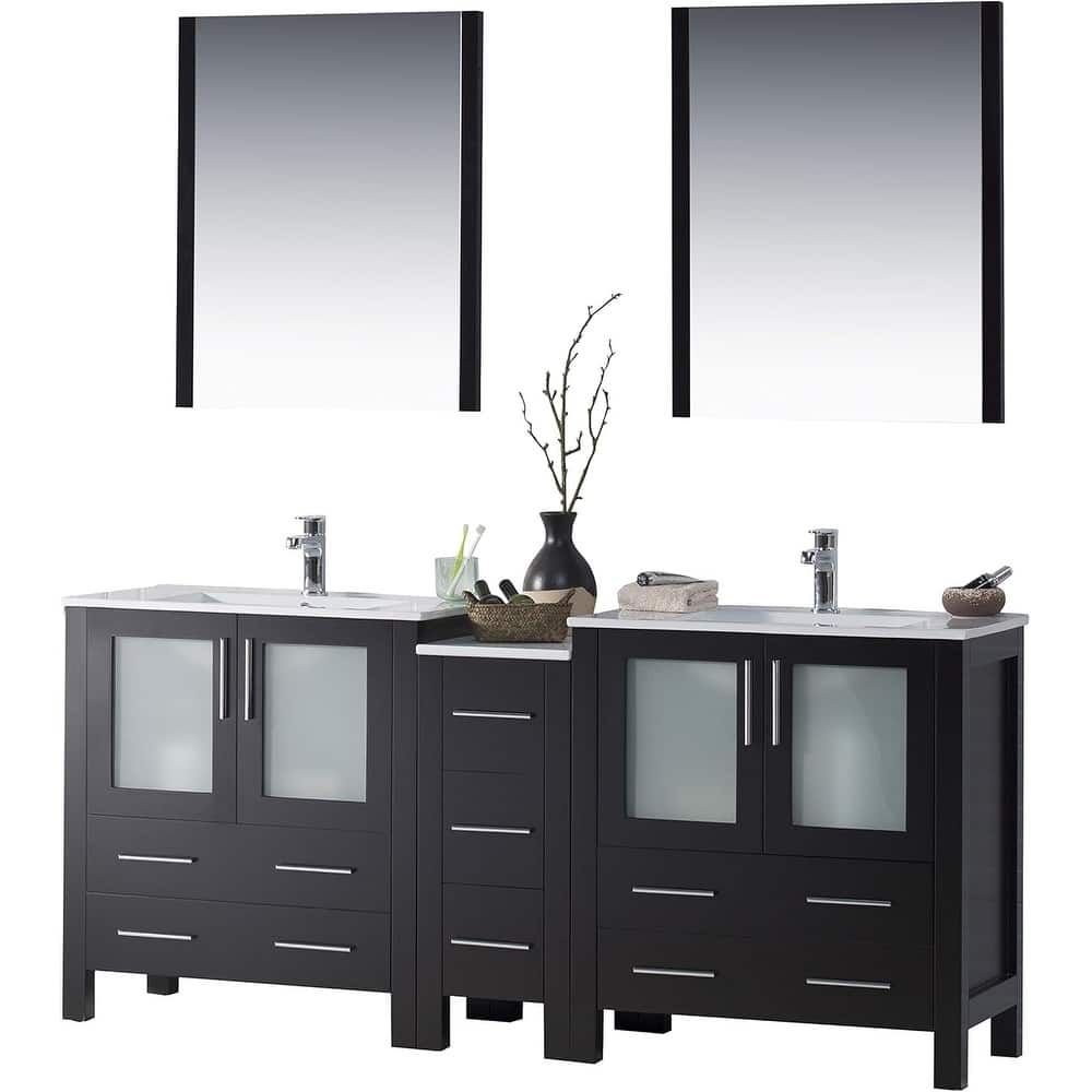 Blossom Sydney 72" Solid Wood Double Sink Bathroom Vanity with Cabinet