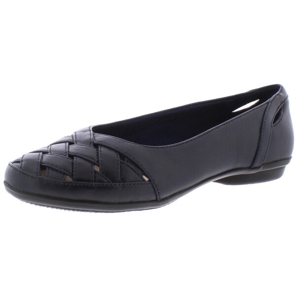 clarks woven leather flats