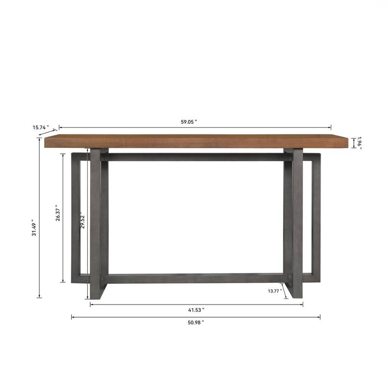 59" Narrow Console Table - MDF Entryway Sofa Table for Hallway, Living Room, Foyer with Space-Saving Design