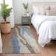 Machine Washable Indoor/ Outdoor Abstract Contemporary Chantille Rug - Taupe - 2'3" x 7'6"