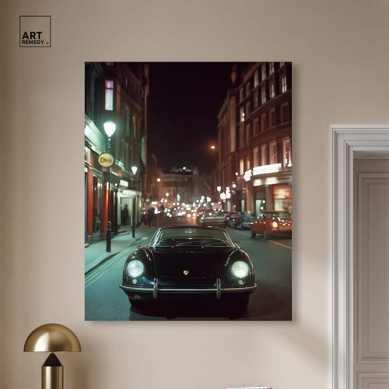 Night Roadster Canvas by Art Remedy, Gallery Wrapped
