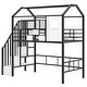 preview thumbnail 24 of 22, Twin Metal Loft Bed with Stairs, Guardrail, Storage Box, Roof Design