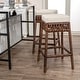 preview thumbnail 9 of 18, Bali Bohemian Woven Rattan Backless Bar Stool with Square Foam Cushion and Footrest for Kitchen Island or Home Bar