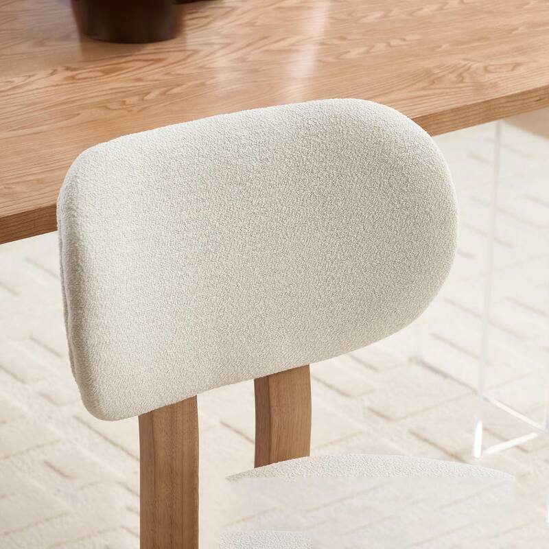 Modern Upholstered Rubberwood Dining Chairs (Set of 2)