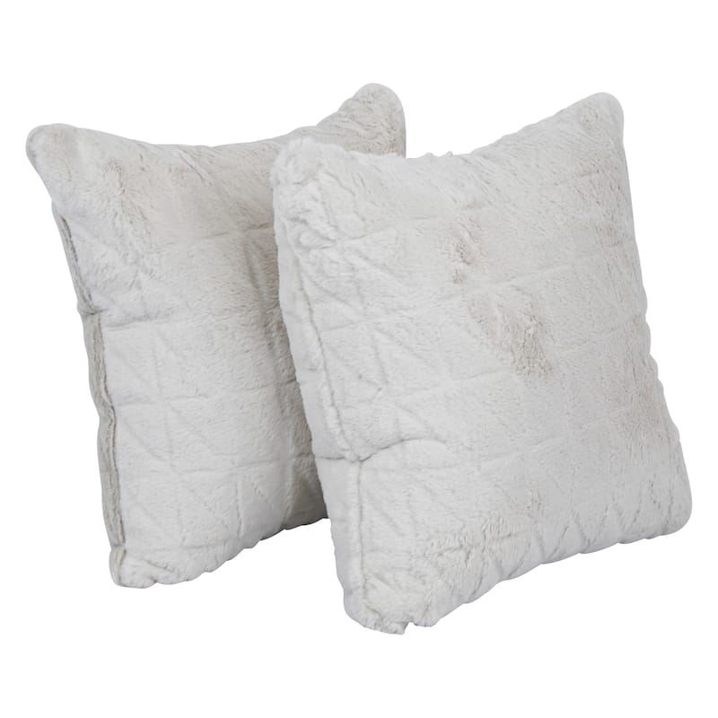 Blazing Needles 17-inch Square Synthetic Fur Throw Pillows (Set of 2)
