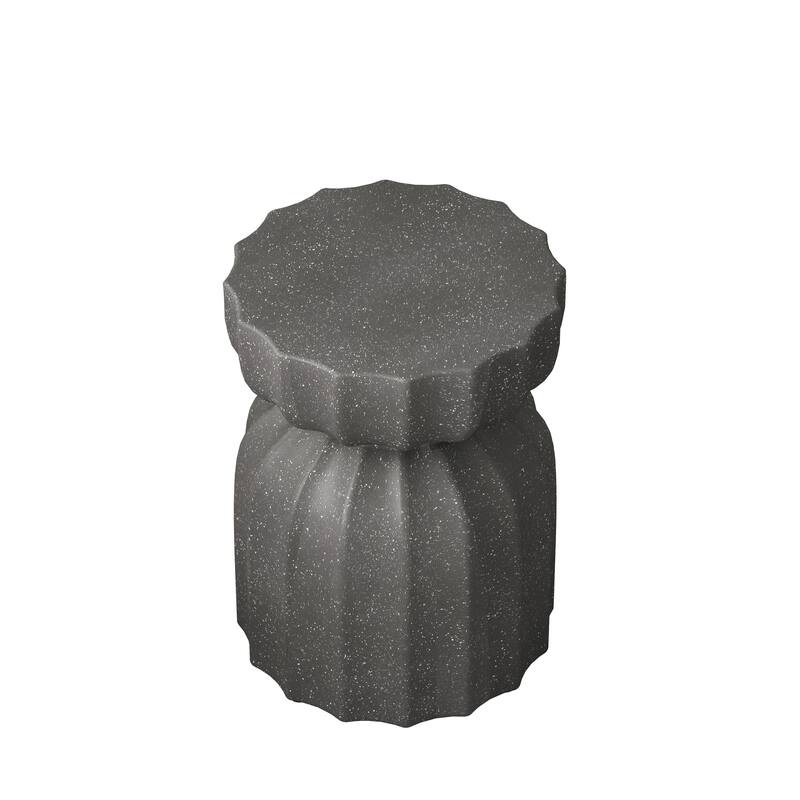 13" Modern Outdoor and Indoor Waterproof Coffee Table and Side Table Set, Durable MgO Cement Design,2PC
