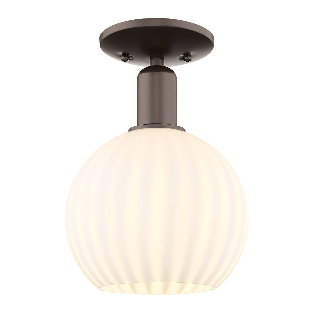 Innovations Lighting Endless Possibilities Arcadia - White Venetian - 1 Light 8" Semi-Flush Mount