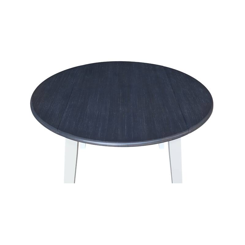 42 in. Solid Wood Round Dual Drop Leaf Table