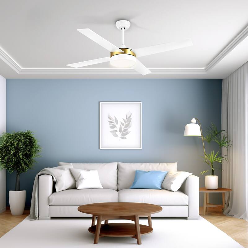 Moasis 52 inch 4 Blades Ceiling Fans with LED Light and Remote