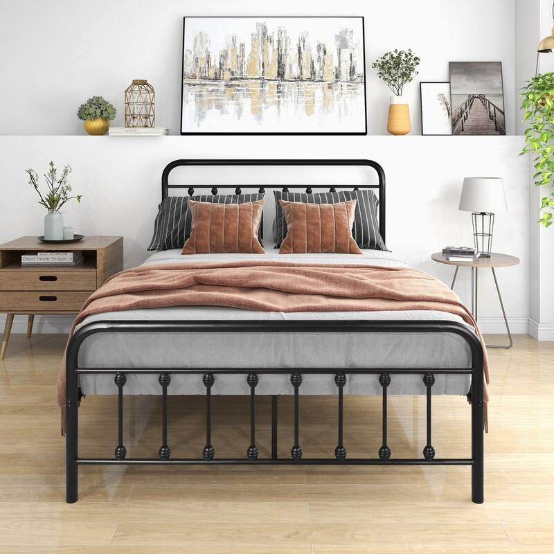 BANSA ROSE Classic Metal Pipe Bed Classic Retro Iron Frame Bed