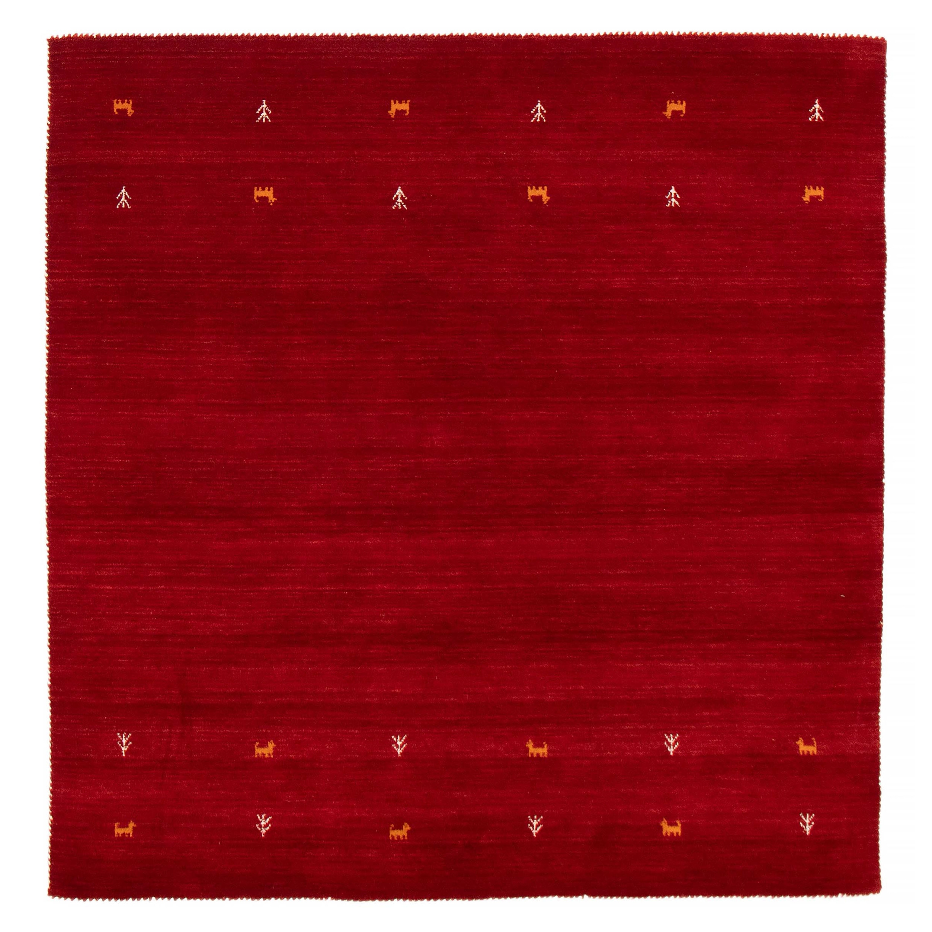 Kashkuli Gabbeh Red Rug 6'7" x 6'7" - 6'7 x 6'7