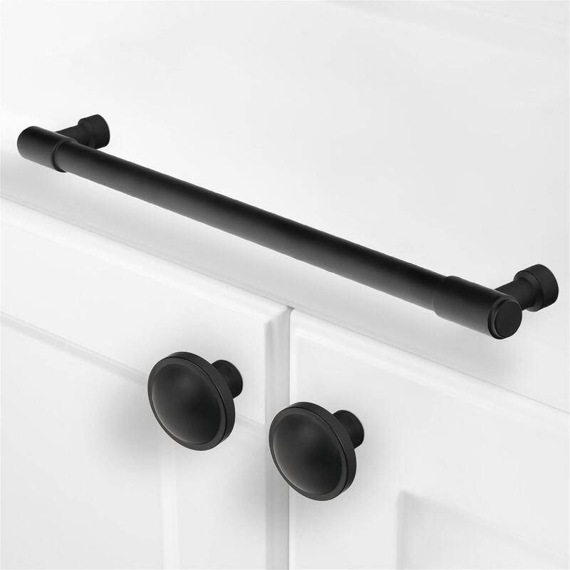 6 Pack Matte Black Cabinet Pull - 12.64 x 4.37 x 2.36