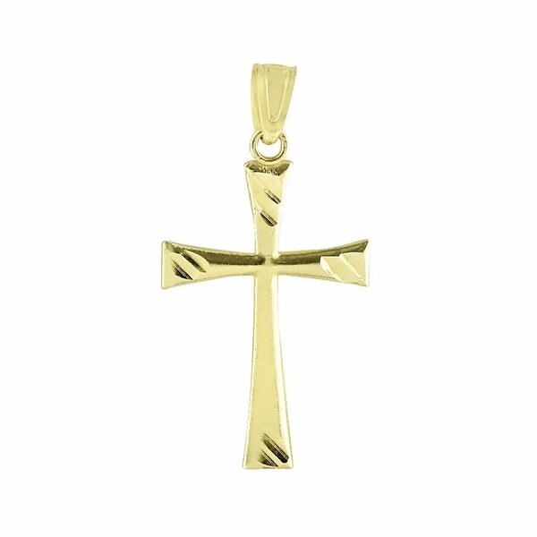 10K Yellow Gold Cross Pendant Jesus Christ Crucifix Brand New High End Elegant