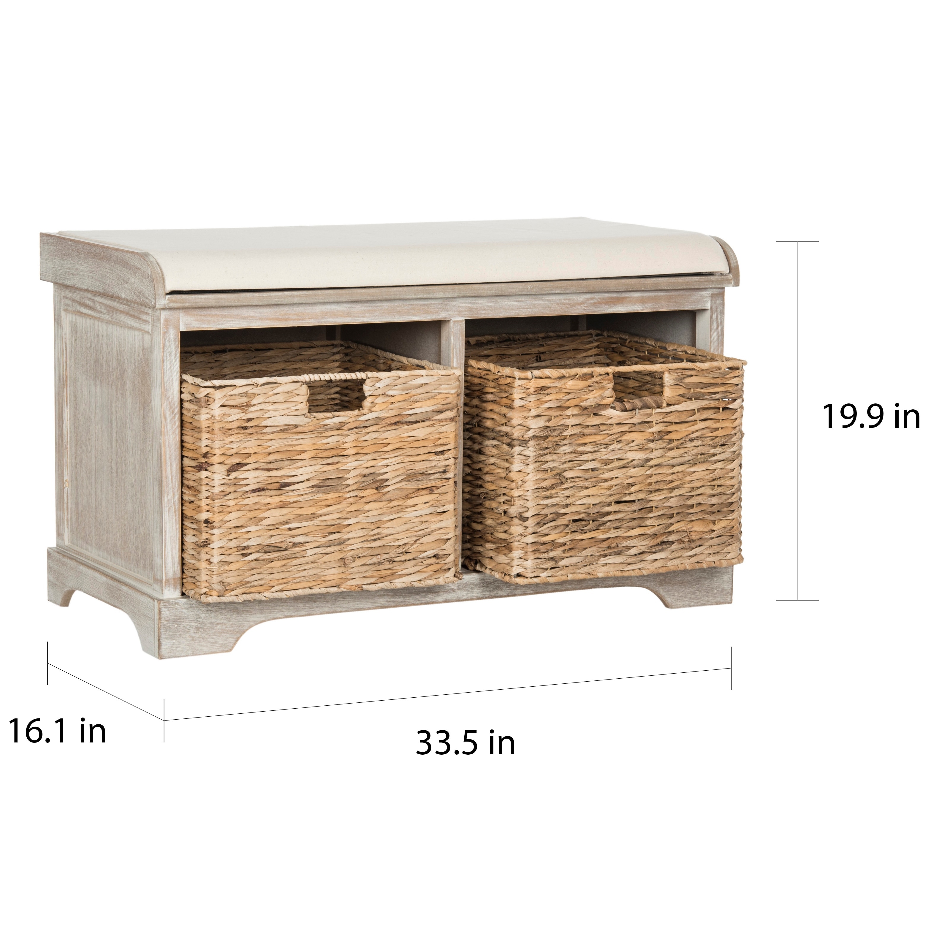 Freddy wicker storage bench deals