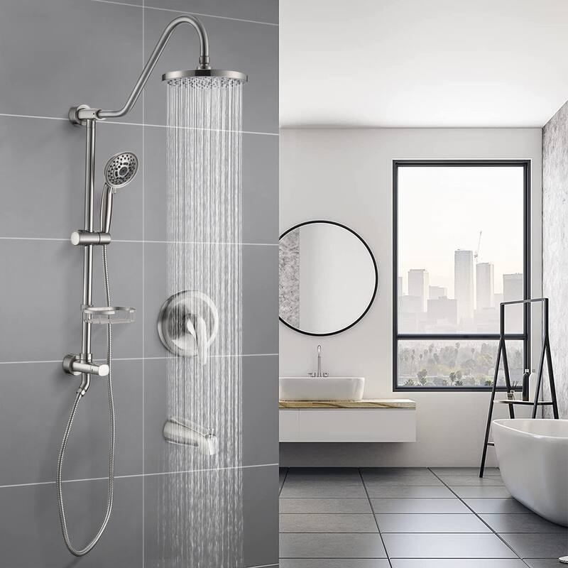 YASINU 8" Rain Showerhead and Multi-function Shower System includes Tub Filler