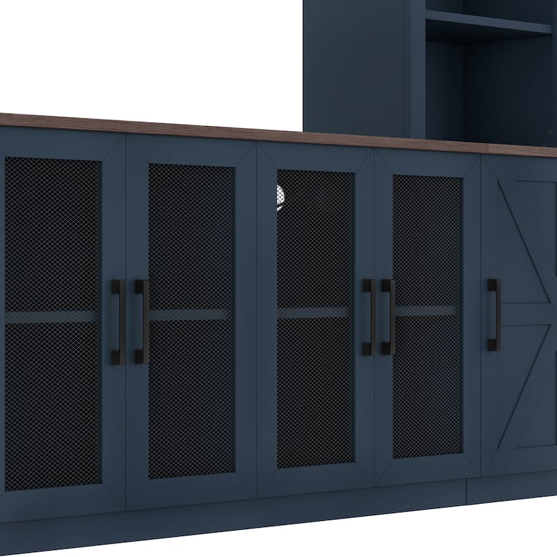 Wall Unit Entertainment Center with Charging Station and USB Charging, with Large Storage Cabinet, TV Stand Media Console
