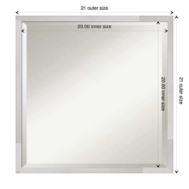 Beveled Wood Bathroom Wall Mirror - Svelte Silver Frame - Svelte Silver - 21 x 21 in
