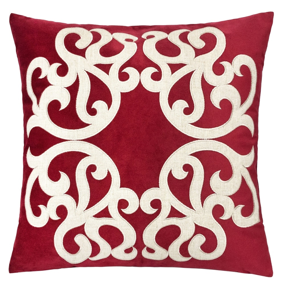 Vintage Vine Pattern Throw Pillow with Velvet Cover 20x20 Inches