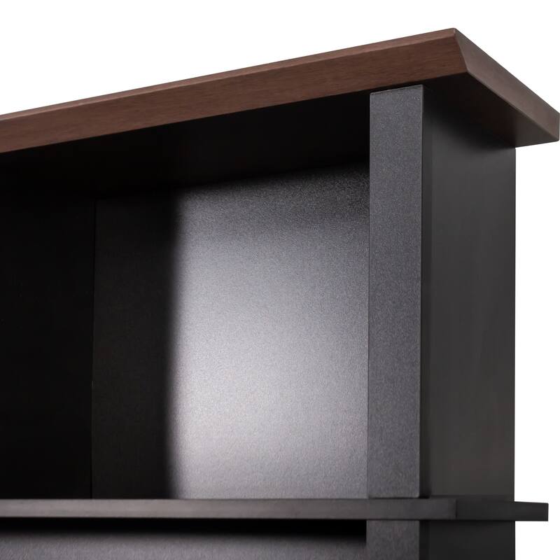 Farmhouse 4-in-1 Hall Tree with 6 Hooks, Entryway Bench with Shelves, Wooden Style Shoe Organizer with 16 Open Compartments