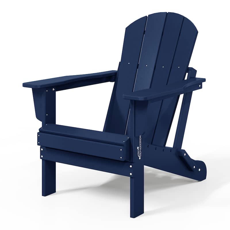 Polytrends Laguna Weather Resistant Outdoor Patio Folding Adirondack Chairs (Set of 4)