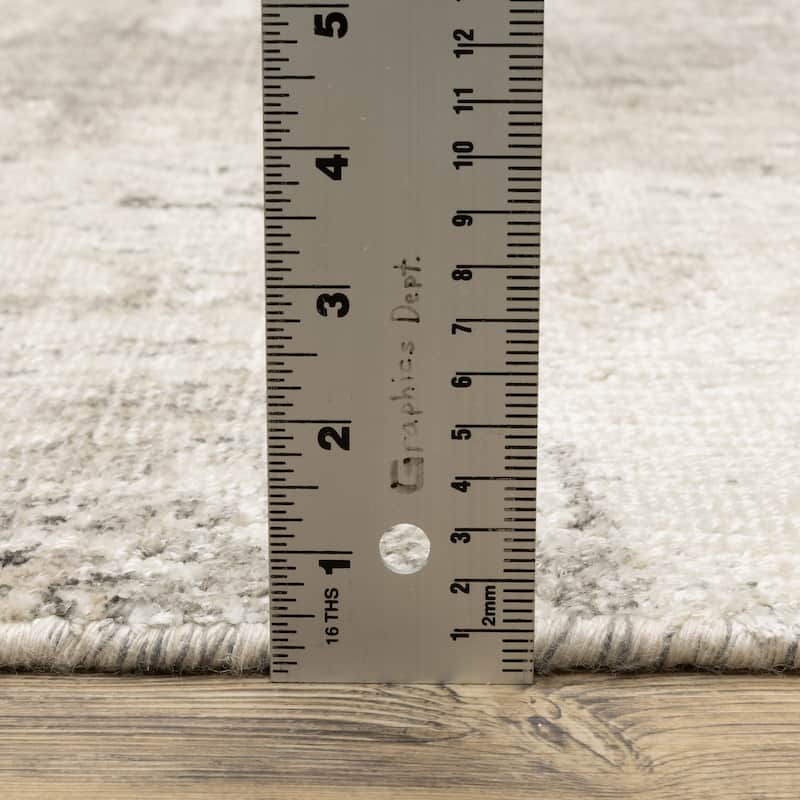 Somerset Textured Abstract Grey/ Beige Hand-made Wood Blend Area Rug