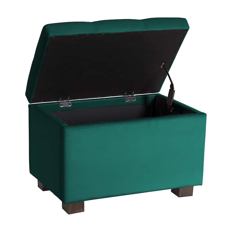 Velvet Storage Ottoman