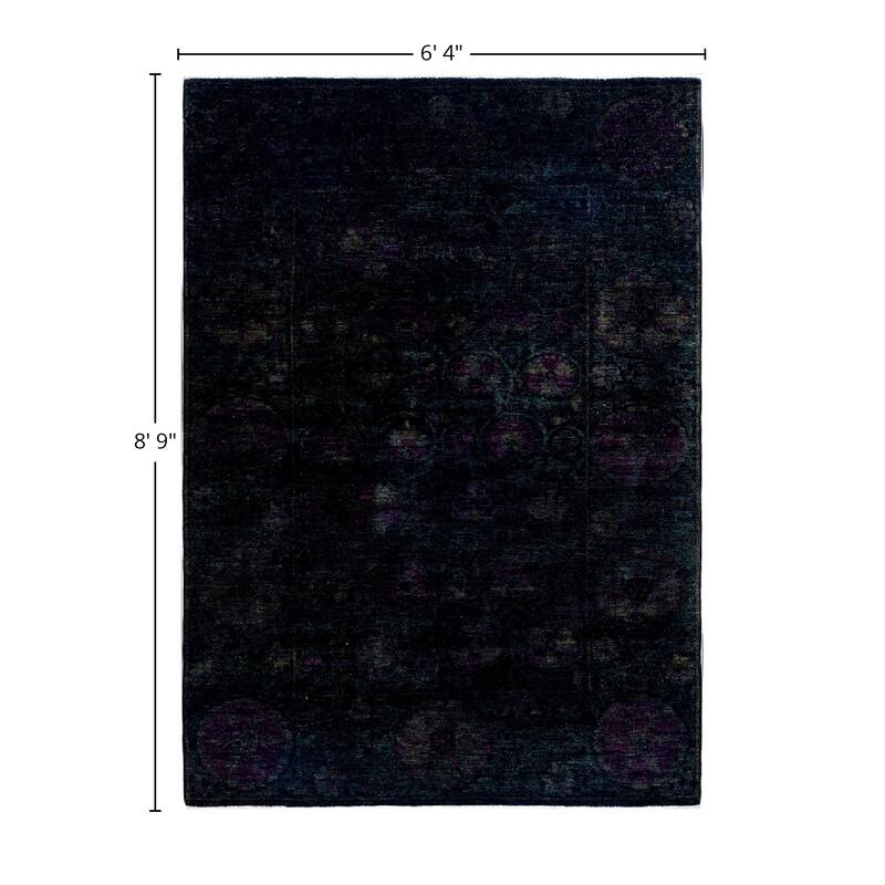 Vibrance One-of-a-Kind Hand-Knotted Area Rug - Black, 6' 4" x 8' 9" - 6' 4" x 8' 9"