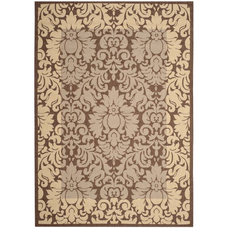SAFAVIEH, Courtyard Foelke Indoor/ Outdoor Patio Backyard Rug - 5'3" x 7'7" - Chocolate/Natural