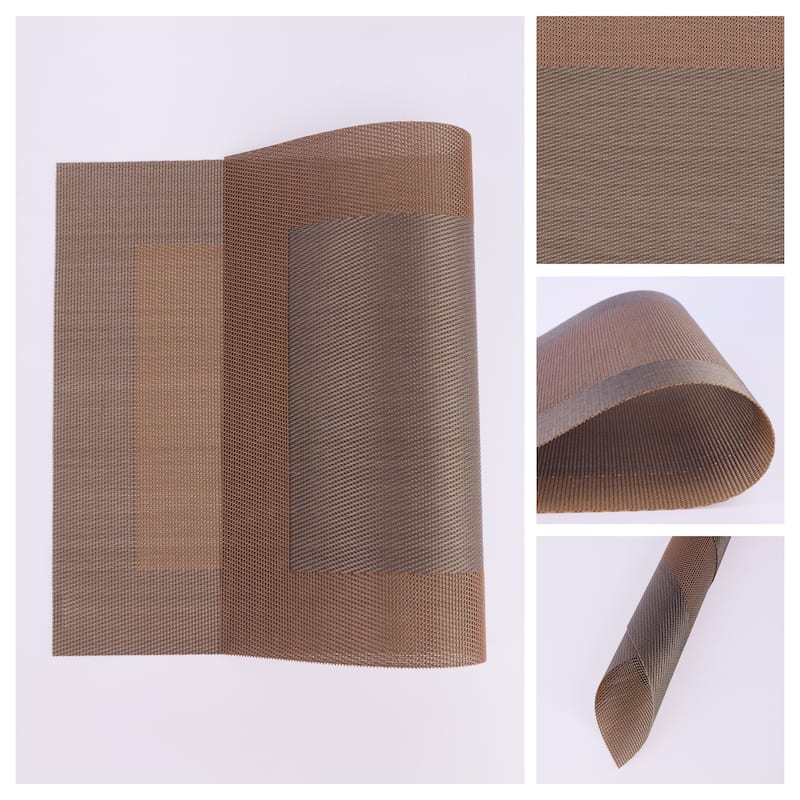 8Pcs Placemats, PVC Placemats for Kitchen Dining Table Decor Washable - 18*12in - Coffe
