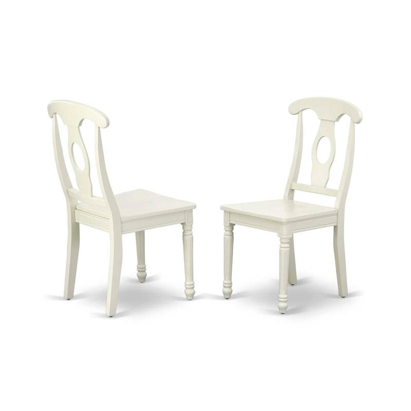 HomeStock 3-Pc Linen White Finish Rectangular Solid Wood Top With Butterfly Leaf Dining Table Set