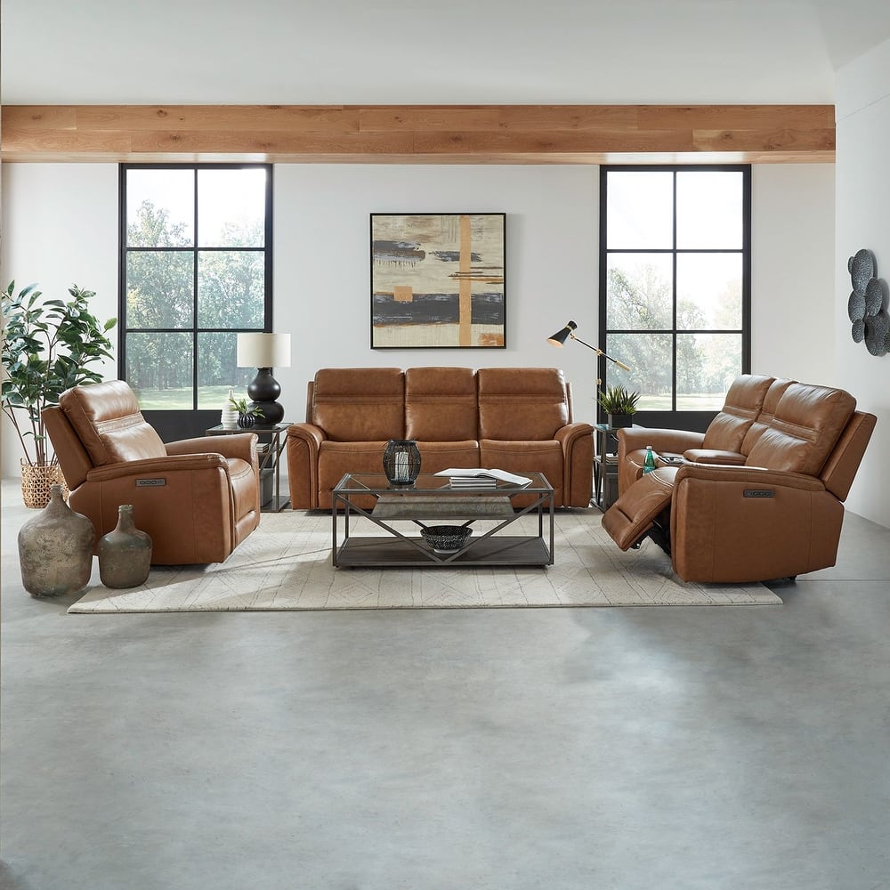 Liberty Furniture Cooper Living Room Power Leather Sets - Sofa, Recliner, Loveseat