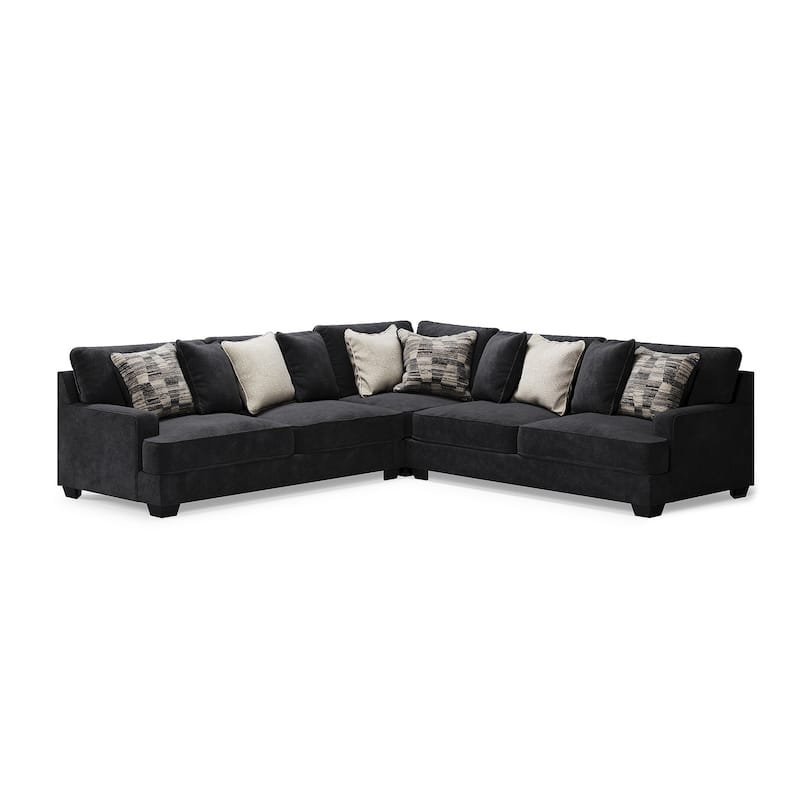 Signature Design by Ashley Lavernett Charcoal 3-Piece Sectional - 131"W x 131"D x 40"H