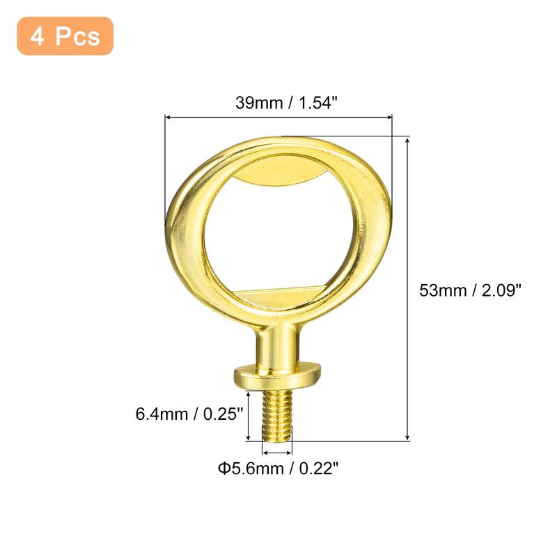 Bottle Opener, 4Pcs Zinc Alloy Threaded Hardware for DIY Craft - Gold - 53mm