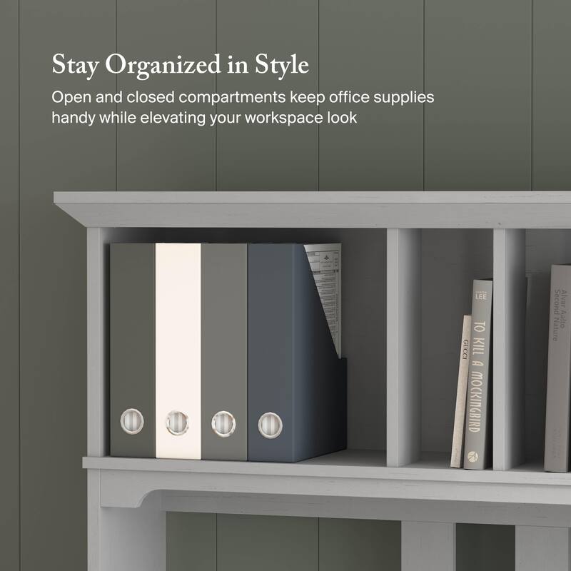 Bush Furniture Salinas Small Computer Desk with Storage Hutch